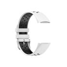 For Fitbit Charge 6 Dual Color Breathable Silicone Watch Band(White+Black) - 3