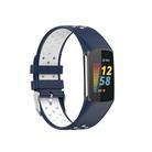 For Fitbit Charge 6 Dual Color Breathable Silicone Watch Band(Blue+White) - 1