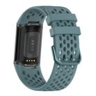 For Fitbit Charge 6 Solid Color Breathable Sports Silicone Watch Band(Blue) - 2