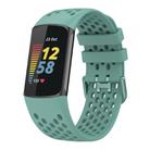 For Fitbit Charge 6 Solid Color Breathable Sports Silicone Watch Band(Pine Green) - 1