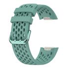 For Fitbit Charge 6 Solid Color Breathable Sports Silicone Watch Band(Pine Green) - 3