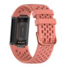 For Fitbit Charge 5 Solid Color Breathable Sports Silicone Watch Band(Pink) - 2