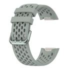 For Fitbit Charge 5 Solid Color Breathable Sports Silicone Watch Band(Gray) - 3