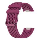 For Fitbit Charge 5 Solid Color Breathable Sports Silicone Watch Band(Wine Red) - 3