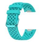 For Fitbit Charge 5 Solid Color Breathable Sports Silicone Watch Band(Teal Green) - 3