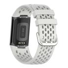For Fitbit Charge 5 Solid Color Breathable Sports Silicone Watch Band(Starlight Color) - 2