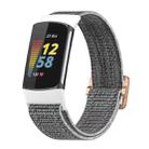 For Fitbit Charge 6 Elastic Nylon Braid Watch Band(Sea Shell) - 1