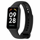 For Xiaomi Mi Band 8 Active Solid Color Integrated Silicone Watch Band(Black) - 1