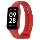 For Xiaomi Mi Band 8 Active Solid Color Integrated Silicone Watch Band(Red) - 1