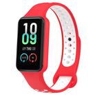 For Xiaomi Smart Band 8 Active Dual Color Breathable Sports Silicone Watch Band(Red White) - 1