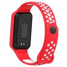 For Xiaomi Smart Band 8 Active Dual Color Breathable Sports Silicone Watch Band(Red White) - 2