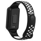 For Xiaomi Smart Band 8 Active Dual Color Breathable Sports Silicone Watch Band(Black White) - 2