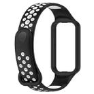 For Xiaomi Smart Band 8 Active Dual Color Breathable Sports Silicone Watch Band(Black White) - 3