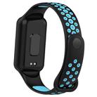 For Xiaomi Smart Band 8 Active Dual Color Breathable Sports Silicone Watch Band(Black Blue) - 2