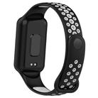 For Xiaomi Smart Band 8 Active Dual Color Breathable Sports Silicone Watch Band(Black Gary) - 2