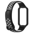 For Xiaomi Smart Band 8 Active Dual Color Breathable Sports Silicone Watch Band(Black Gary) - 3