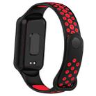 For Xiaomi Smart Band 8 Active Dual Color Breathable Sports Silicone Watch Band(Black Red) - 2