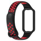 For Xiaomi Smart Band 8 Active Dual Color Breathable Sports Silicone Watch Band(Black Red) - 3