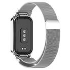 For Xiaomi Mi Band 8 Active Milan Magnetic Metal Steel Mesh Watch Band + Watch Frame(Silver) - 2