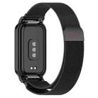 For Xiaomi Mi Band 8 Active Milan Magnetic Metal Steel Mesh Watch Band + Watch Frame(Black) - 2