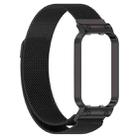 For Xiaomi Mi Band 8 Active Milan Magnetic Metal Steel Mesh Watch Band + Watch Frame(Black) - 3