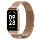 For Xiaomi Mi Band 8 Active Milan Magnetic Metal Steel Mesh Watch Band + Watch Frame(Rose Gold) - 1