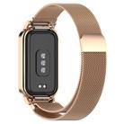 For Xiaomi Mi Band 8 Active Milan Magnetic Metal Steel Mesh Watch Band + Watch Frame(Rose Gold) - 2
