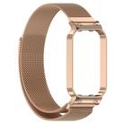 For Xiaomi Mi Band 8 Active Milan Magnetic Metal Steel Mesh Watch Band + Watch Frame(Rose Gold) - 3