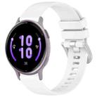 For Garmin Vivoactive 5 Liquid Glossy Silver Buckle Silicone Watch Band(White) - 1