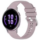 For Garmin Active5 Liquid Glossy Silver Buckle Silicone Watch Band(Purple) - 1