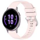 For Garmin Active5 Liquid Glossy Silver Buckle Silicone Watch Band(Pink) - 1