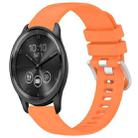 For Garmin VivoMove Trend Liquid Glossy Silver Buckle Silicone Watch Band(Orange) - 1