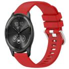 For Garmin VivoMove Trend Liquid Glossy Silver Buckle Silicone Watch Band(Red) - 1