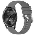 For Garmin VivoMove Trend Liquid Glossy Silver Buckle Silicone Watch Band(Gray) - 1