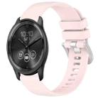 For Garmin VivoMove Trend Liquid Glossy Silver Buckle Silicone Watch Band(Pink) - 1