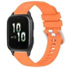 For Garmin Venu SQ2 Liquid Glossy Silver Buckle Silicone Watch Band(Orange) - 1