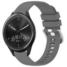 For Garmin Vivomove Sport Liquid Glossy Silver Buckle Silicone Watch Band(Gray) - 1