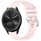For Garmin Vivomove Sport Liquid Glossy Silver Buckle Silicone Watch Band(Pink) - 1