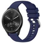 For Garmin Vivomove Sport Liquid Glossy Silver Buckle Silicone Watch Band(Dark Blue) - 1