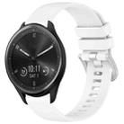 For Garmin Vivomove Sport Liquid Glossy Silver Buckle Silicone Watch Band(White) - 1