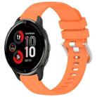 For Garmin Venu 2 Plus Liquid Glossy Silver Buckle Silicone Watch Band(Orange) - 1