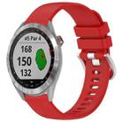 For Garmin Approach S40 Liquid Glossy Silver Buckle Silicone Watch Band(Red) - 1