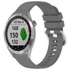 For Garmin Approach S40 Liquid Glossy Silver Buckle Silicone Watch Band(Gray) - 1
