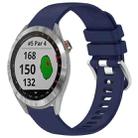 For Garmin Approach S40 Liquid Glossy Silver Buckle Silicone Watch Band(Dark Blue) - 1