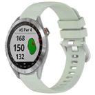 For Garmin Approach S40 Liquid Glossy Silver Buckle Silicone Watch Band(Green) - 1