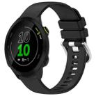 For Garmin Forerunner 158 / 55 Liquid Glossy Silver Buckle Silicone Watch Band(Black) - 1