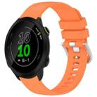 For Garmin Forerunner 158 / 55 Liquid Glossy Silver Buckle Silicone Watch Band(Orange) - 1