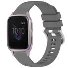 For Garmin Venu / Venu SQ Liquid Glossy Silver Buckle Silicone Watch Band(Gray) - 1