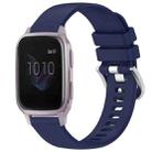 For Garmin Venu / Venu SQ Liquid Glossy Silver Buckle Silicone Watch Band(Dark Blue) - 1