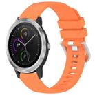 For Garmin Vivomove3 / Garminmove3 Liquid Glossy Silver Buckle Silicone Watch Band(Orange) - 1